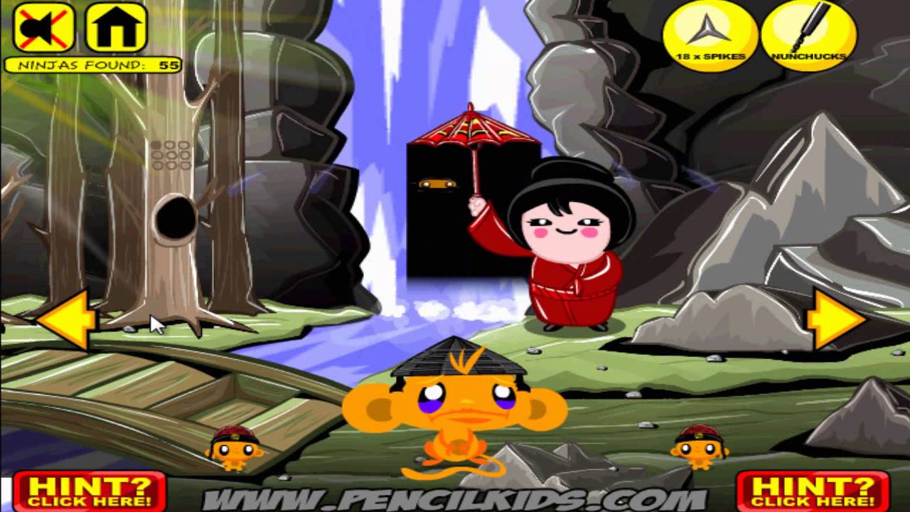 Video Hướng Dẫn Chơi Game Chú Khỉ Buồn Tìm Ninja 2 - Monkey Go Happy Ninjas  2 Trên Game Vui - Game Vui